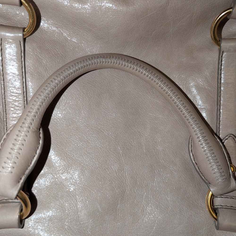 Authentic Miu Miu Taupe Leather Shoulder Bag - Picture 9 of 13